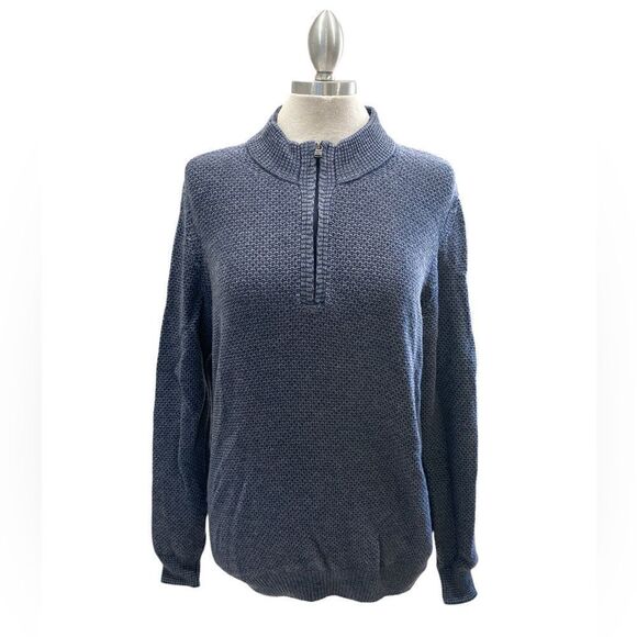 JOSEPH ABBOUD blue gray weave knit no fabric content possible polyester zipper - Picture 1 of 3